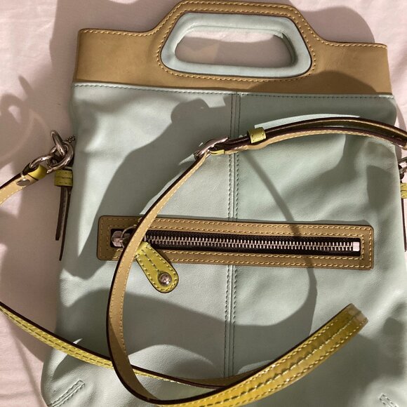 COACH BONNIE CASHEN BAG Green/sky blue - Picture 1 of 16